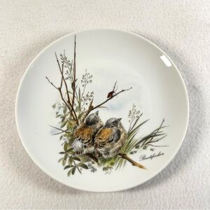 Vintage Kaiser Bird Plate West Germany Fine Porcelain Decor Buchfinken Chaffinch